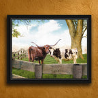 Longhorn Love Personalized Framed Canvas - Small