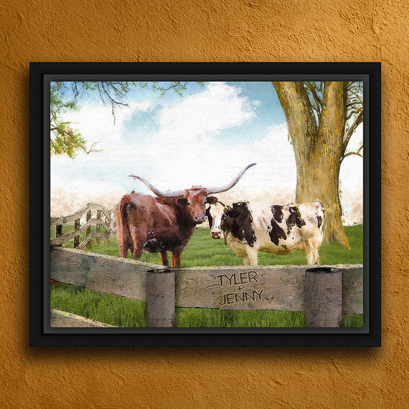 Longhorn Love Personalized Wall Art