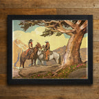 Cowboy & Cowgirl Personalized Framed Print
