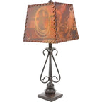 Scroll Metal Table Lamp w/ Western Shade