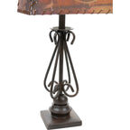Scroll Metal Table Lamp w/ Western Shade