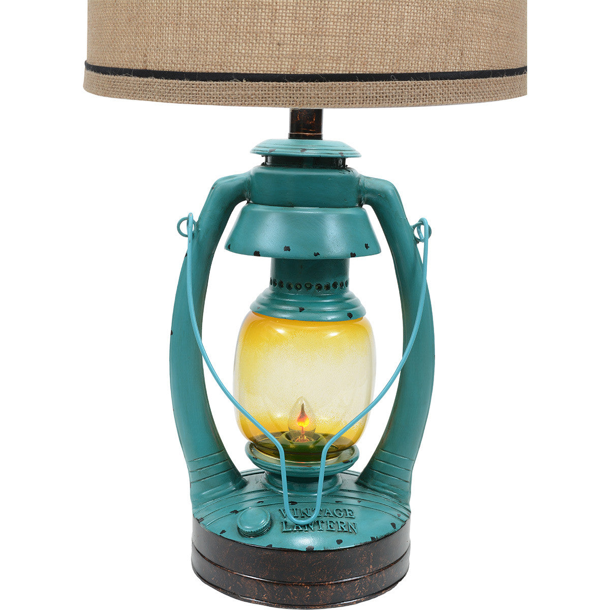 Turquoise Vintage Lantern Table Lamp