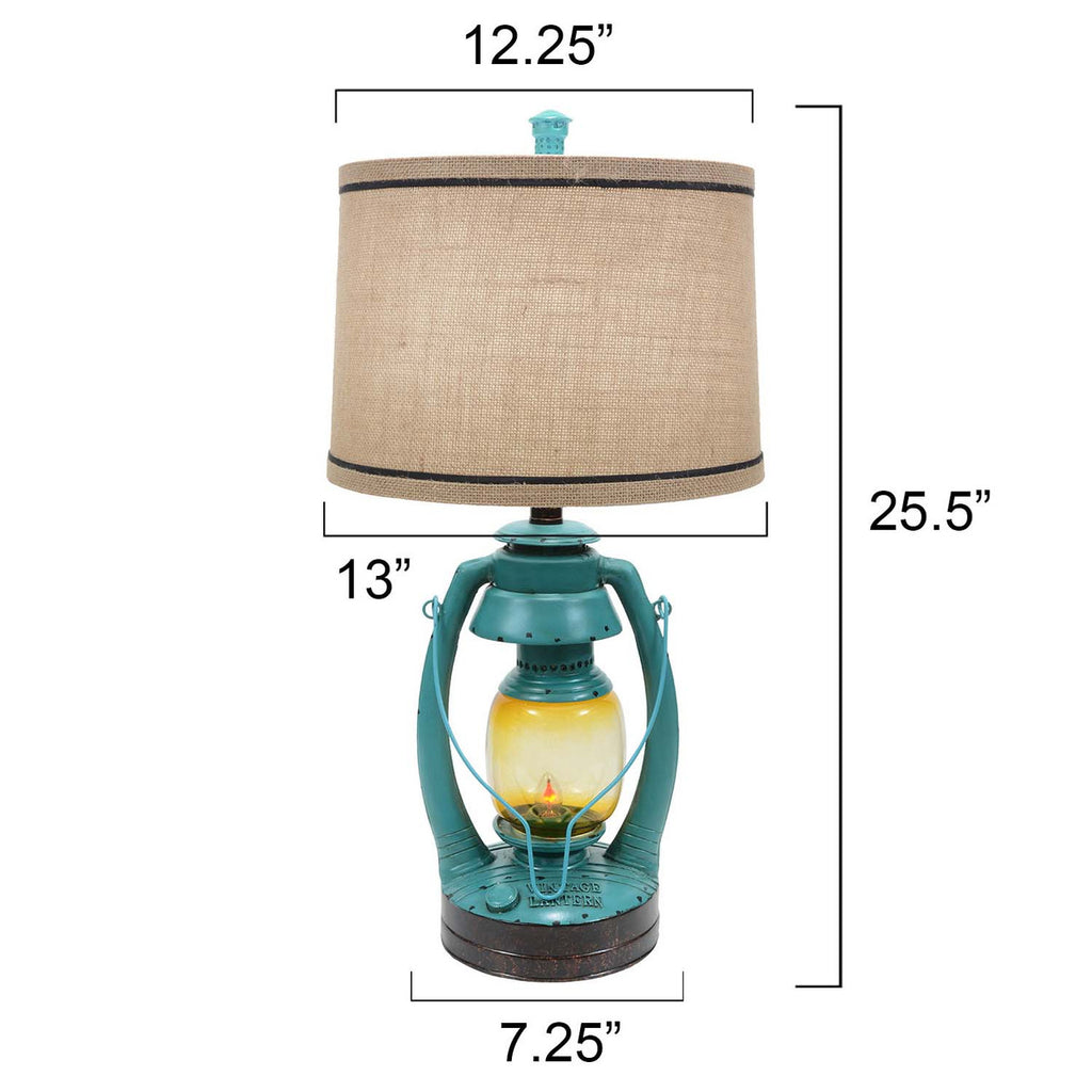 Turquoise Vintage Lantern Table Lamp
