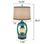 Turquoise Vintage Lantern Table Lamp