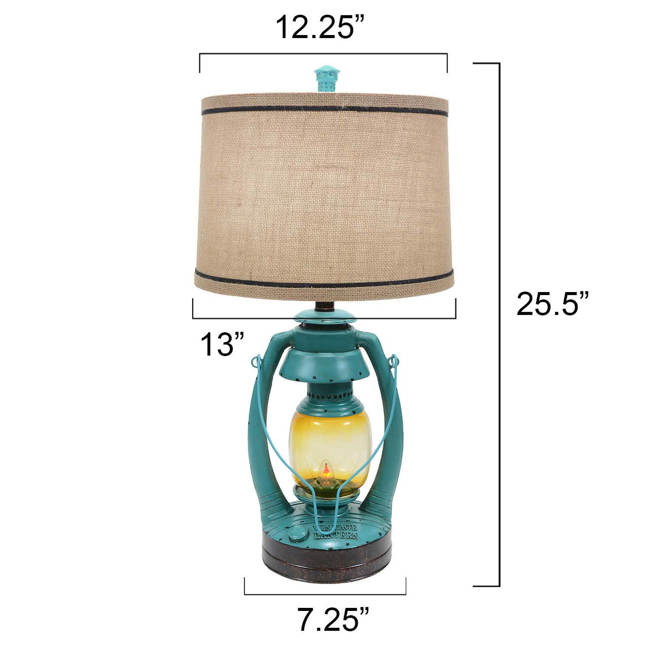 Turquoise Vintage Lantern Table Lamp