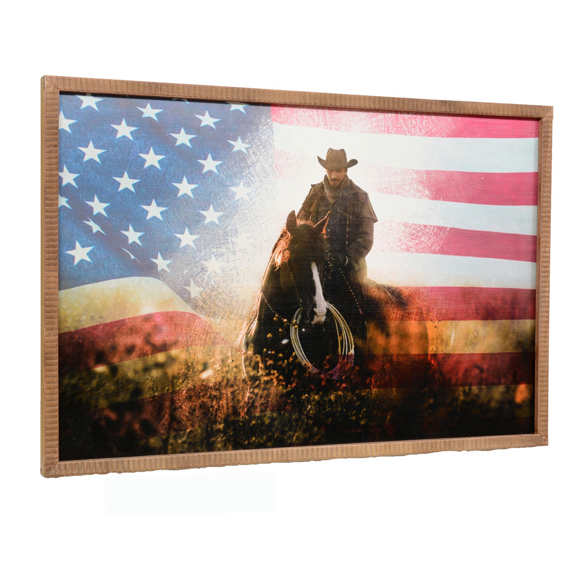 American Flag Cowboy Wall Art - CLEARANCE