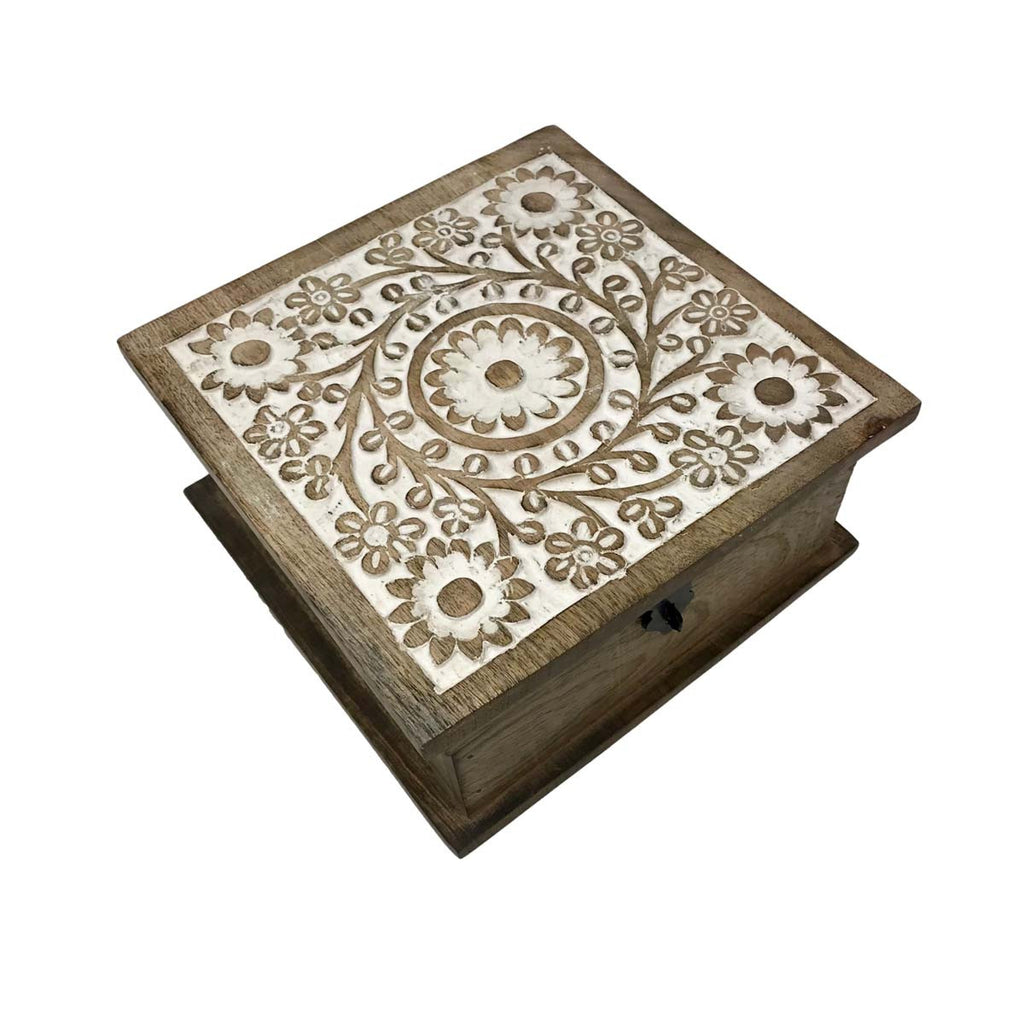Etched Flower Table Box