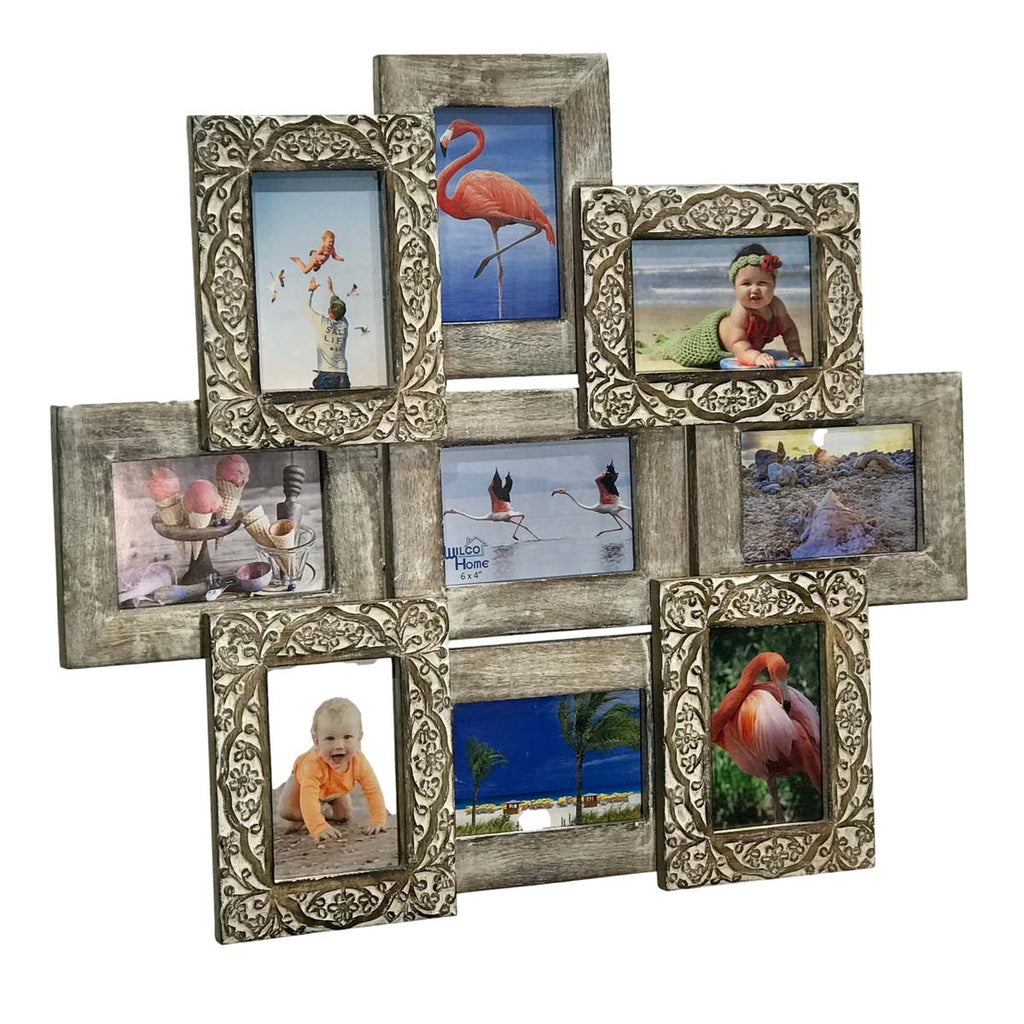 Vintage Driftwood 9-Photo Wall Frame