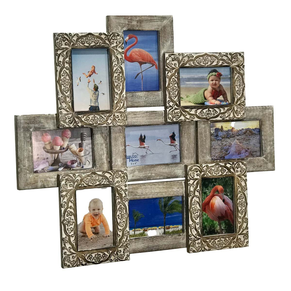 Vintage Driftwood 9-Photo Wall Frame