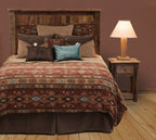 Mountain Sierra Peacock Leather Pillow with Fabric Back
