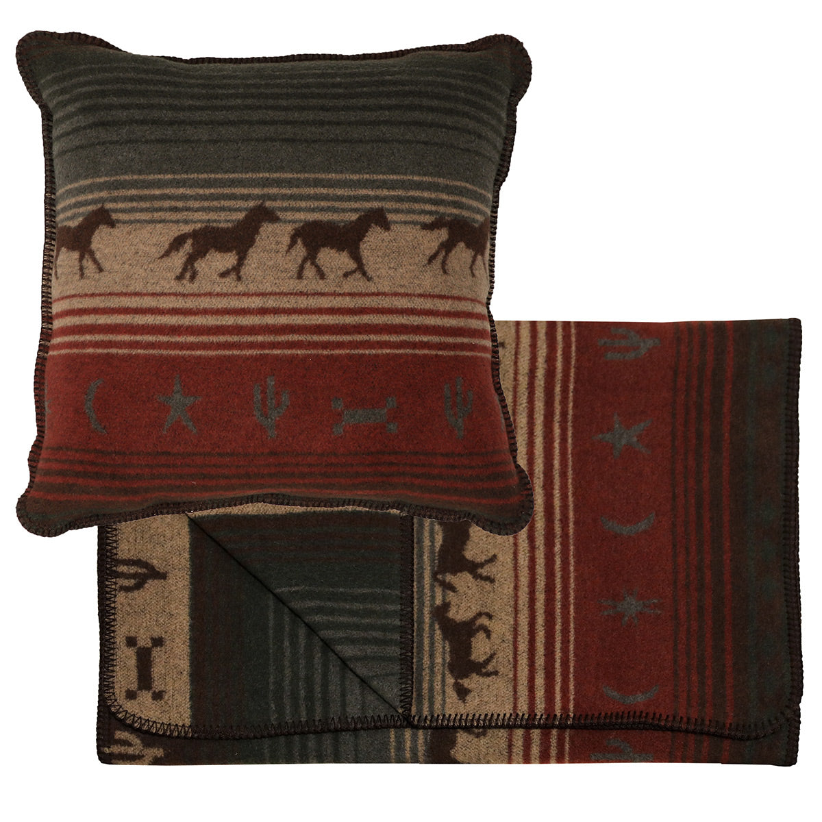 Mustang Canyon III Bed Scarf & Pillow Set - King