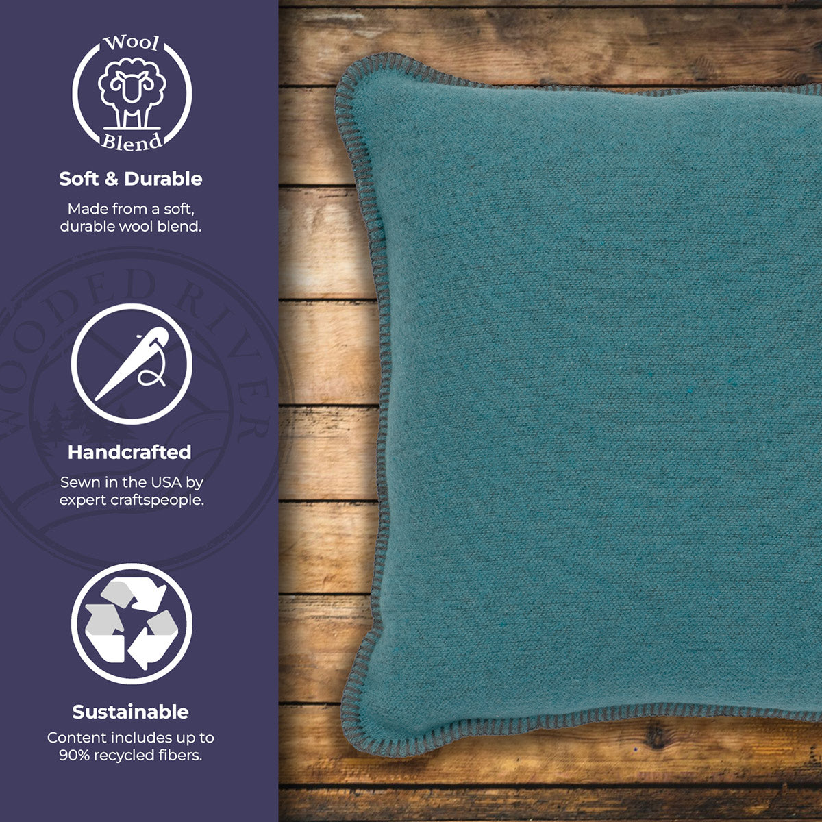 Solid Turquoise Square Pillow