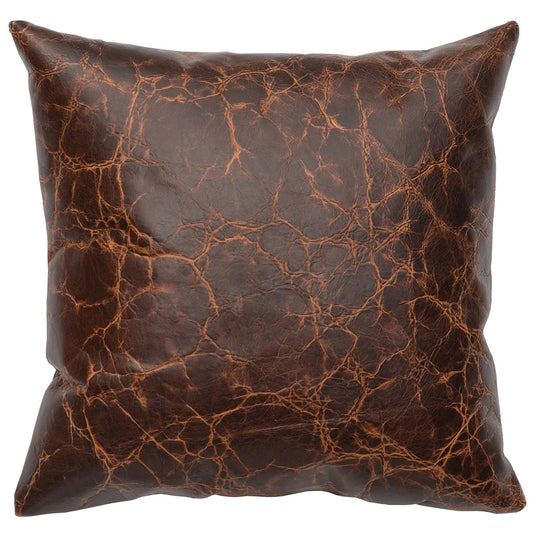 Timberlake Maple Leather Square Pillow - Fabric Back
