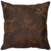 Settler Leather Square Pillow with Fabric Back