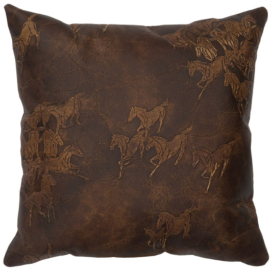 Settler Leather Square Pillow with Leather Back