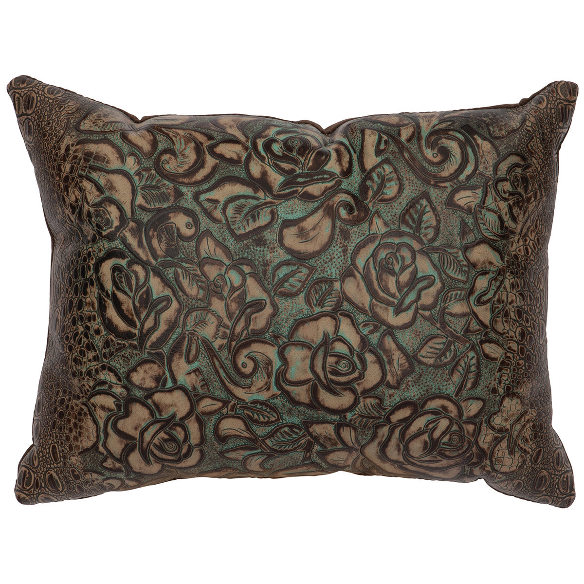 Sundance Leather Lumbar Pillow - Leather Back