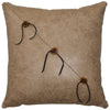 Torque Tan Leather & Antler Button Square Pillow - Fabric Back