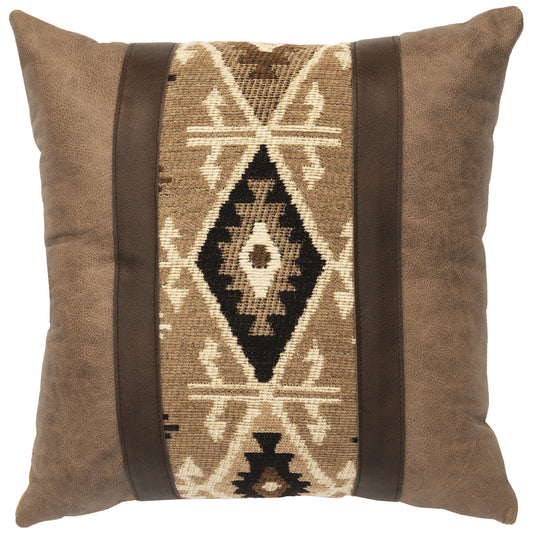 Mountain Storm & Mushroom Faux Leather Square Pillow