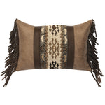 Mountain Storm & Mushroom Faux Leather Rectangle Pillow