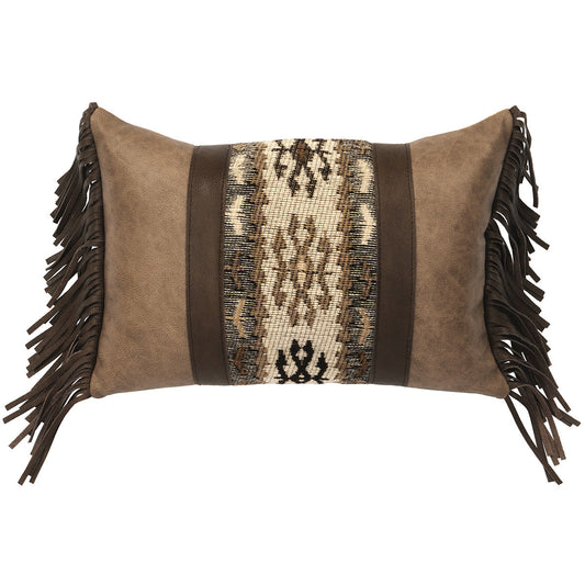 Mountain Storm & Mushroom Faux Leather Rectangle Pillow