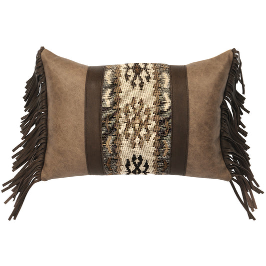 Mountain Storm & Mushroom Faux Leather Rectangle Pillow
