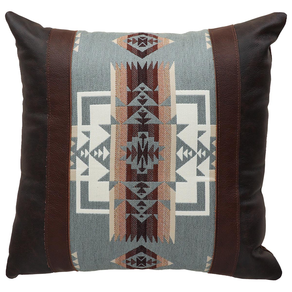 Chief Joseph Leather Square Pillow