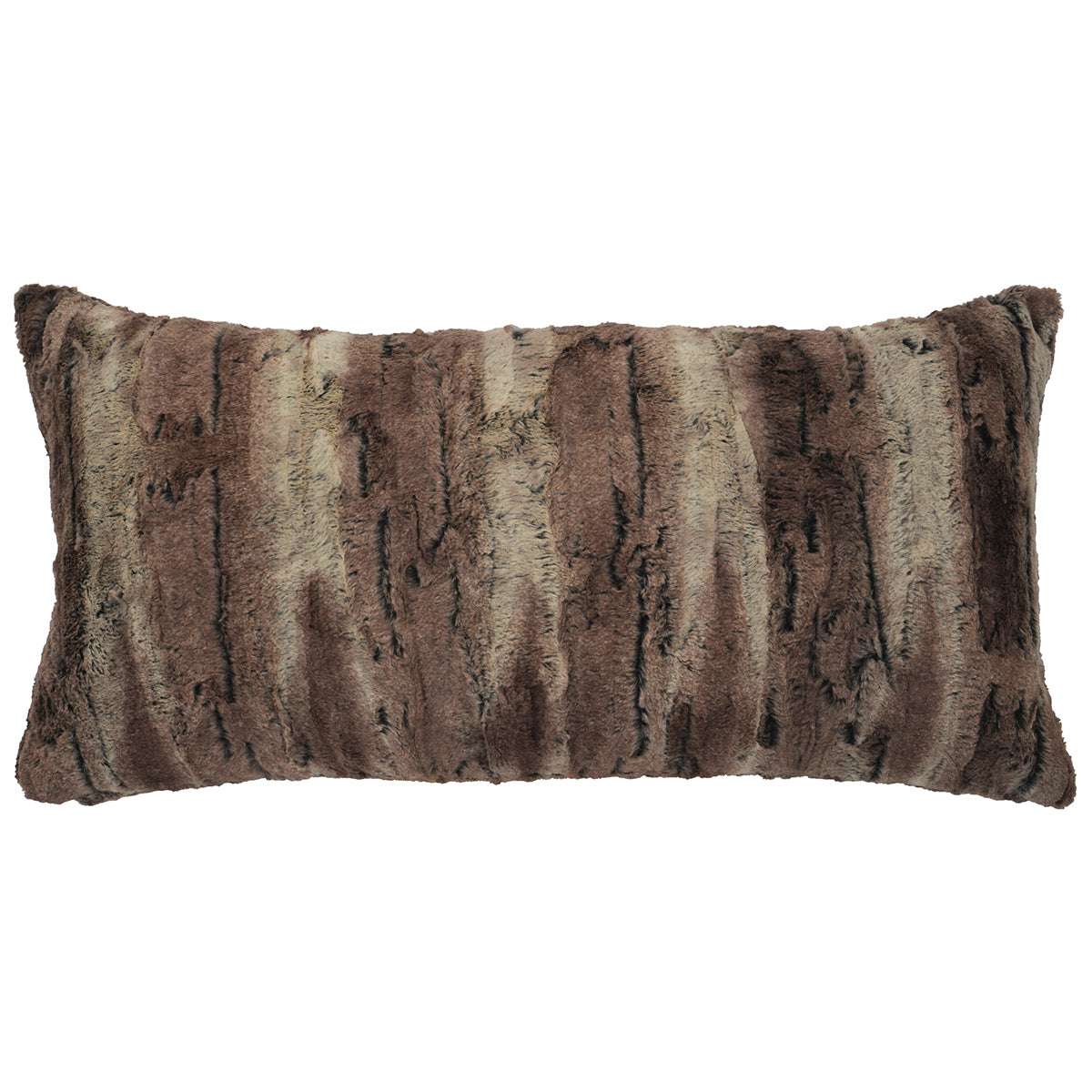 Pewter Fox Faux Fur Rectangle Pillow