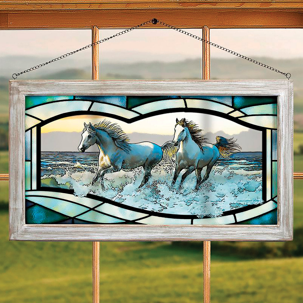 Horse Love Stained Glass Art