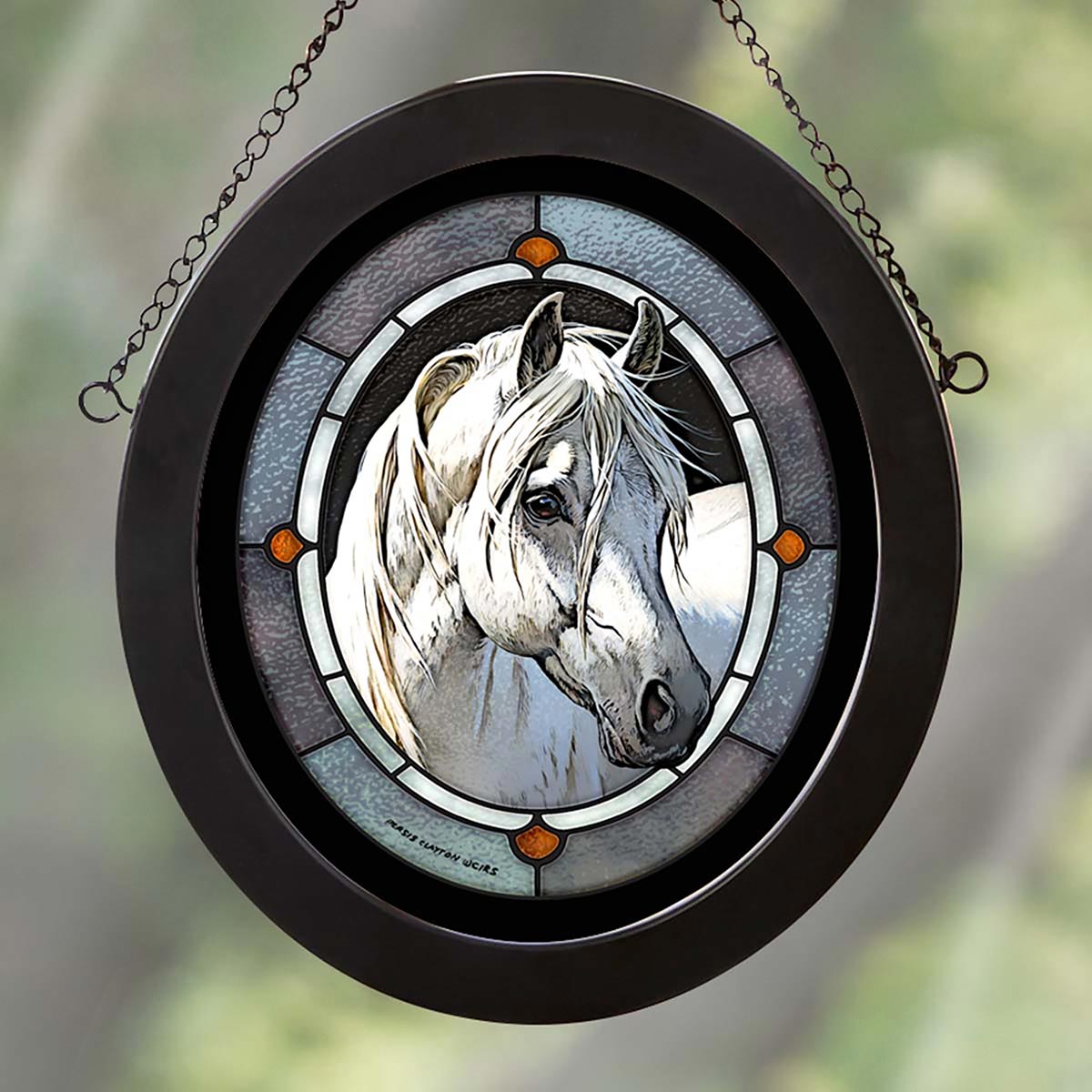 White Horse Stained Glass Art