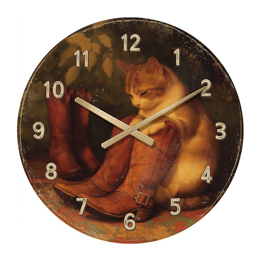 Boots & Whiskers Wall Clock