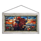 Wildflower Bison Stained Glass Art