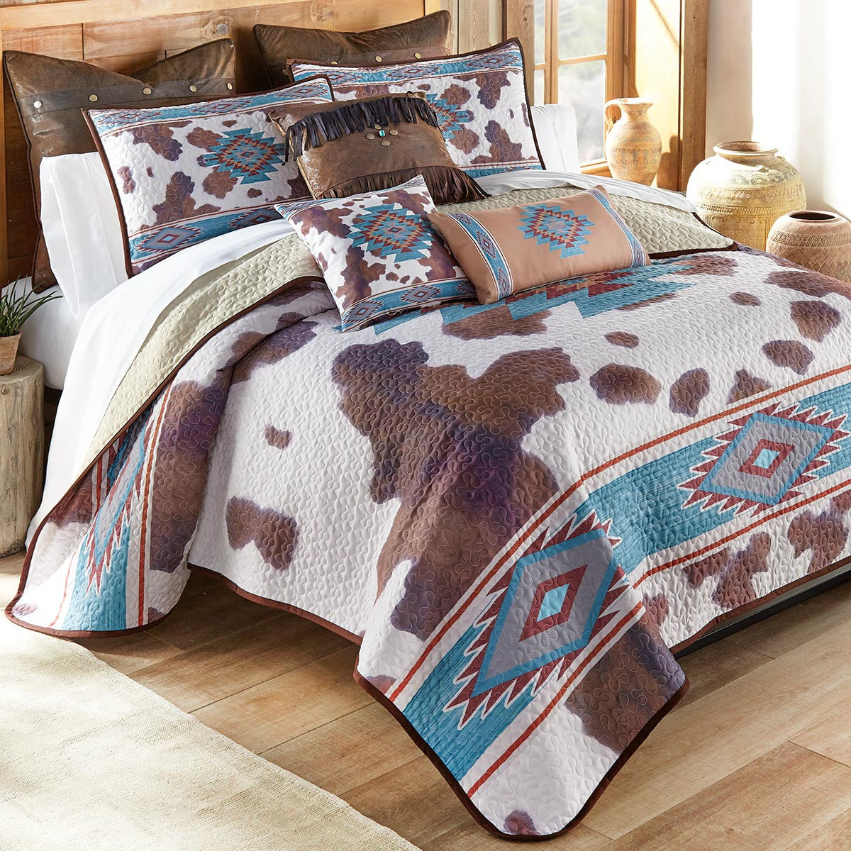 Aztec Cowhide Quilt Bedding - CLEARANCE