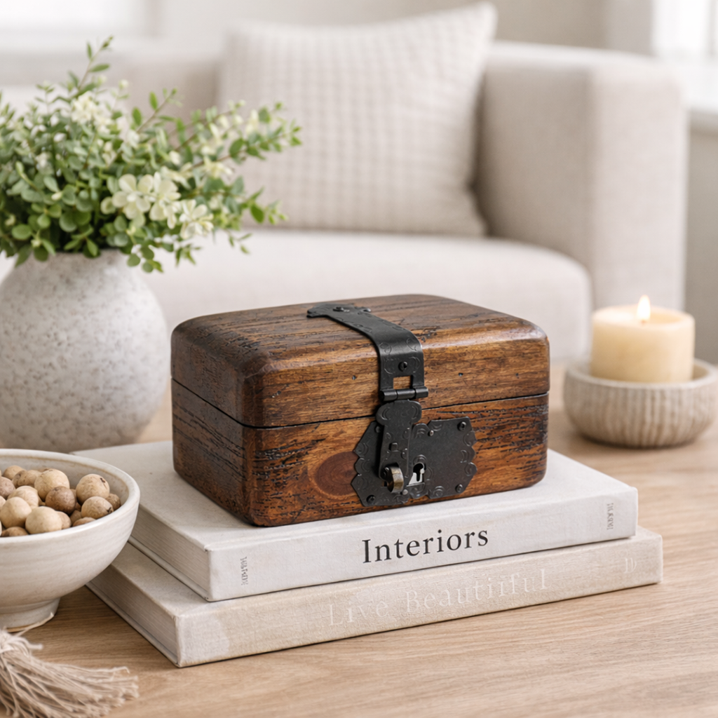 Keepsakes Collection Wooden Trinket Box