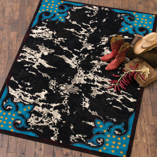 Turquoise & Cowhide Rug Collection