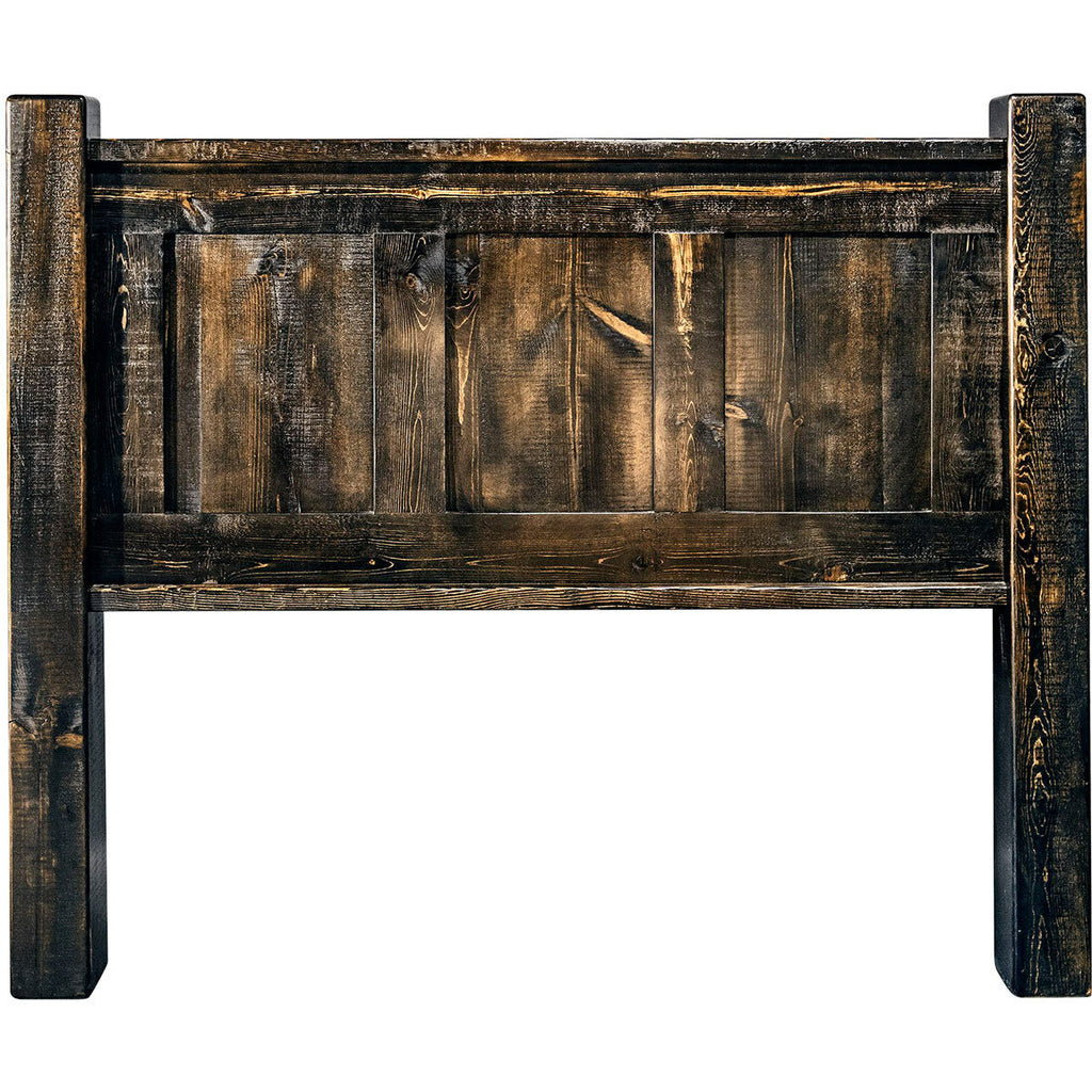 Lima Sawn Headboard with Iron & Jacobean Stain