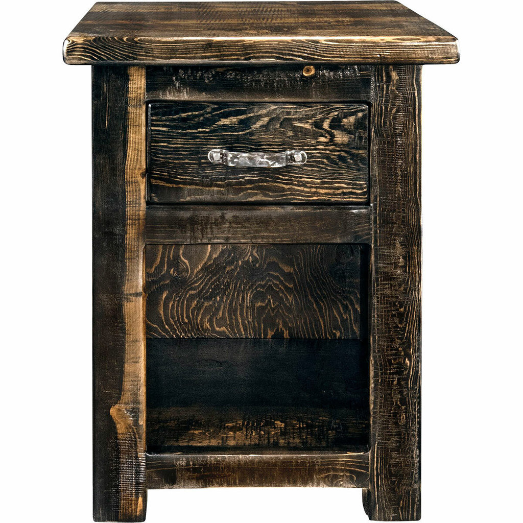 Lima Live Edge 25 Inch Nightstand with Iron