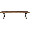 Lima Live Edge Bench with Forged Iron Legs