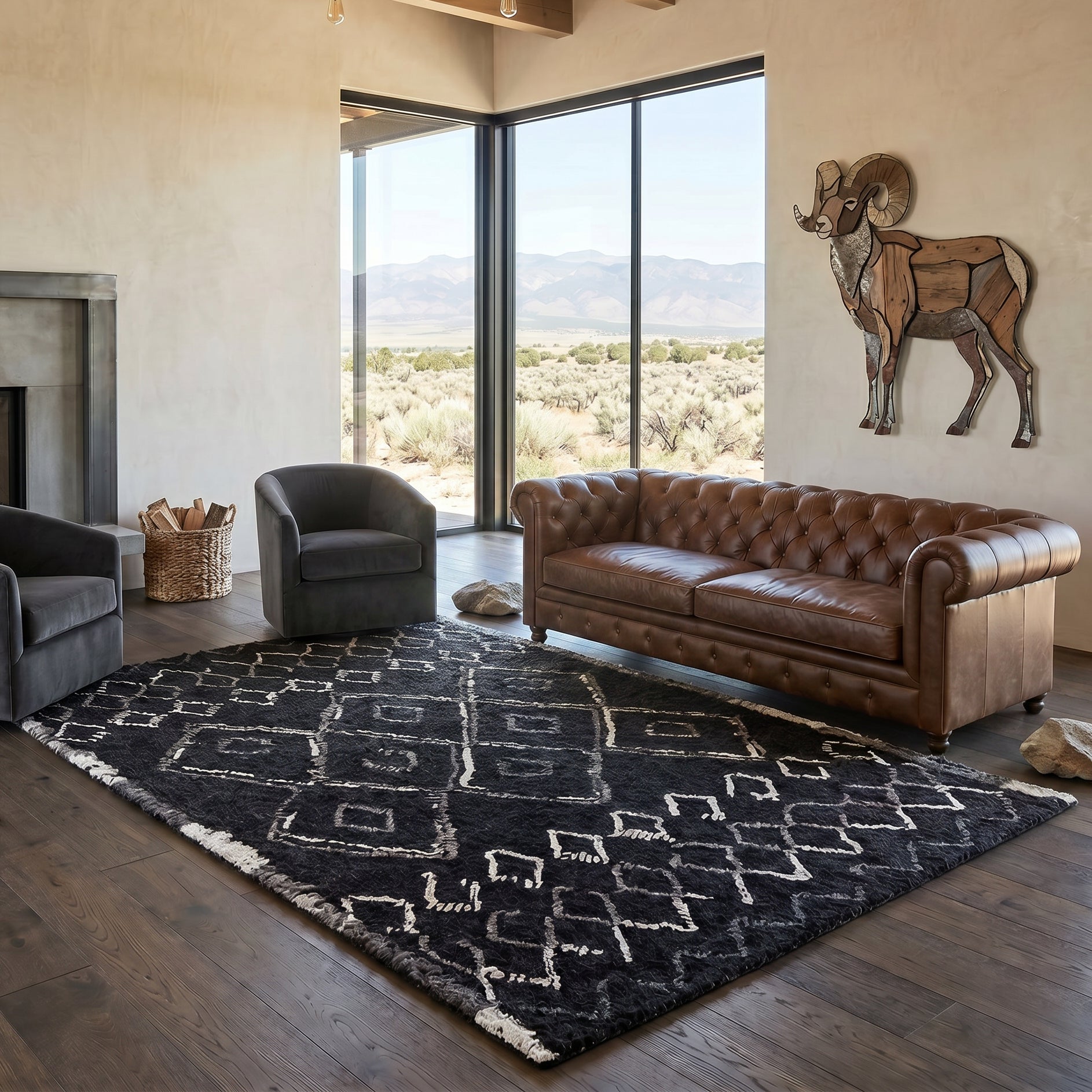 Arturo Black Rug Collection