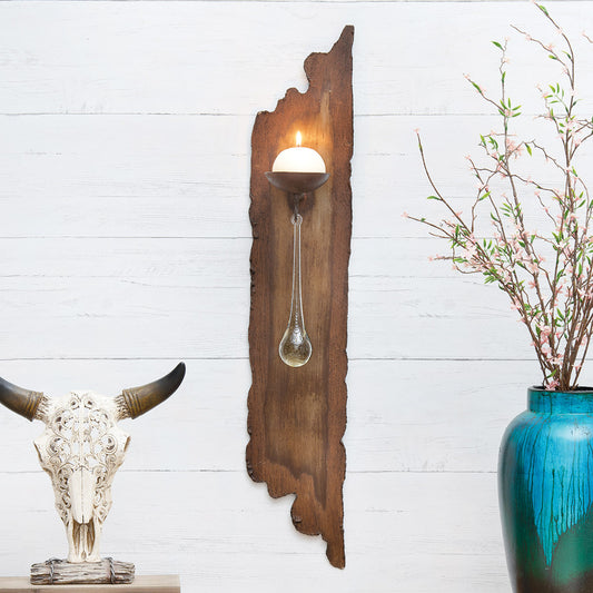 Rough Edge Wall Candle Holders with Candle
