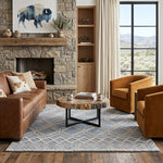 Blue Interlaced Diamonds Rug - 5 x 7