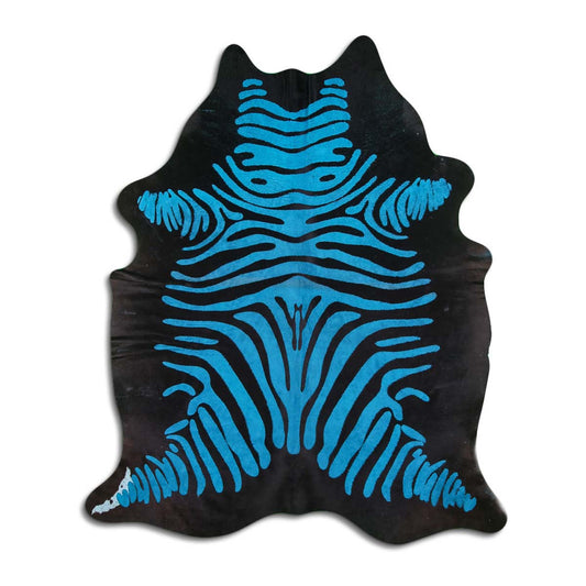 Blue Zebra Cowhide Rugs