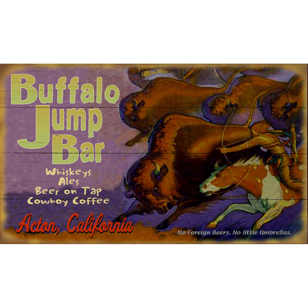 Buffalo Jump Personalized Sign - 28 x 48
