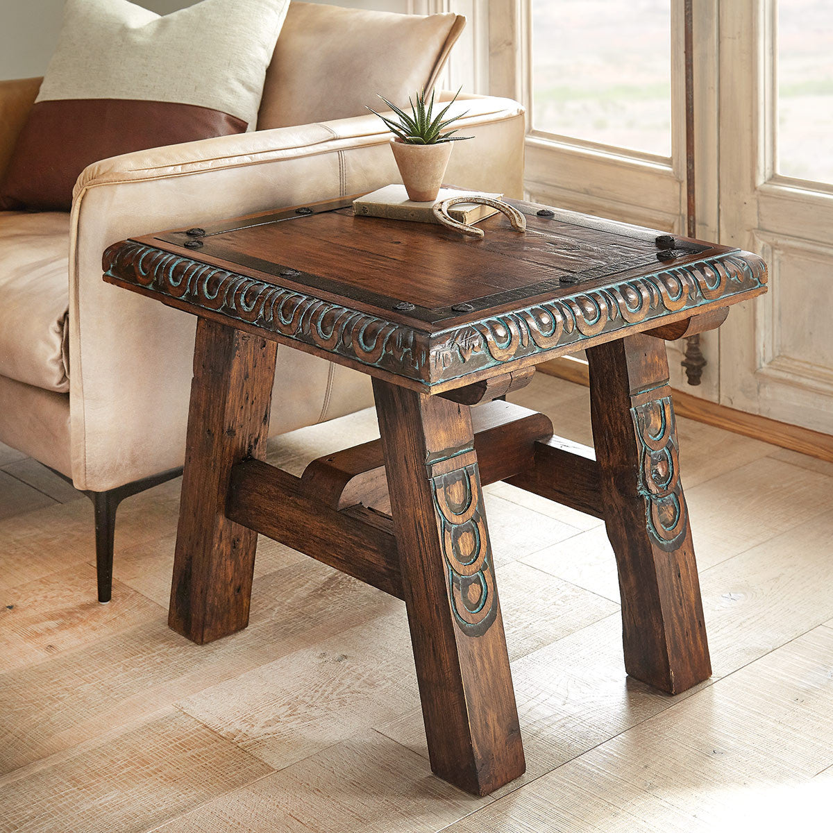 Colonial Turquoise End Table