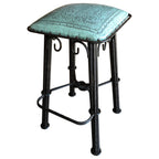 Coronado Iron Stool - Colonial Turquoise