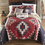 Crimson Vista Quilt Bed Set - Queen