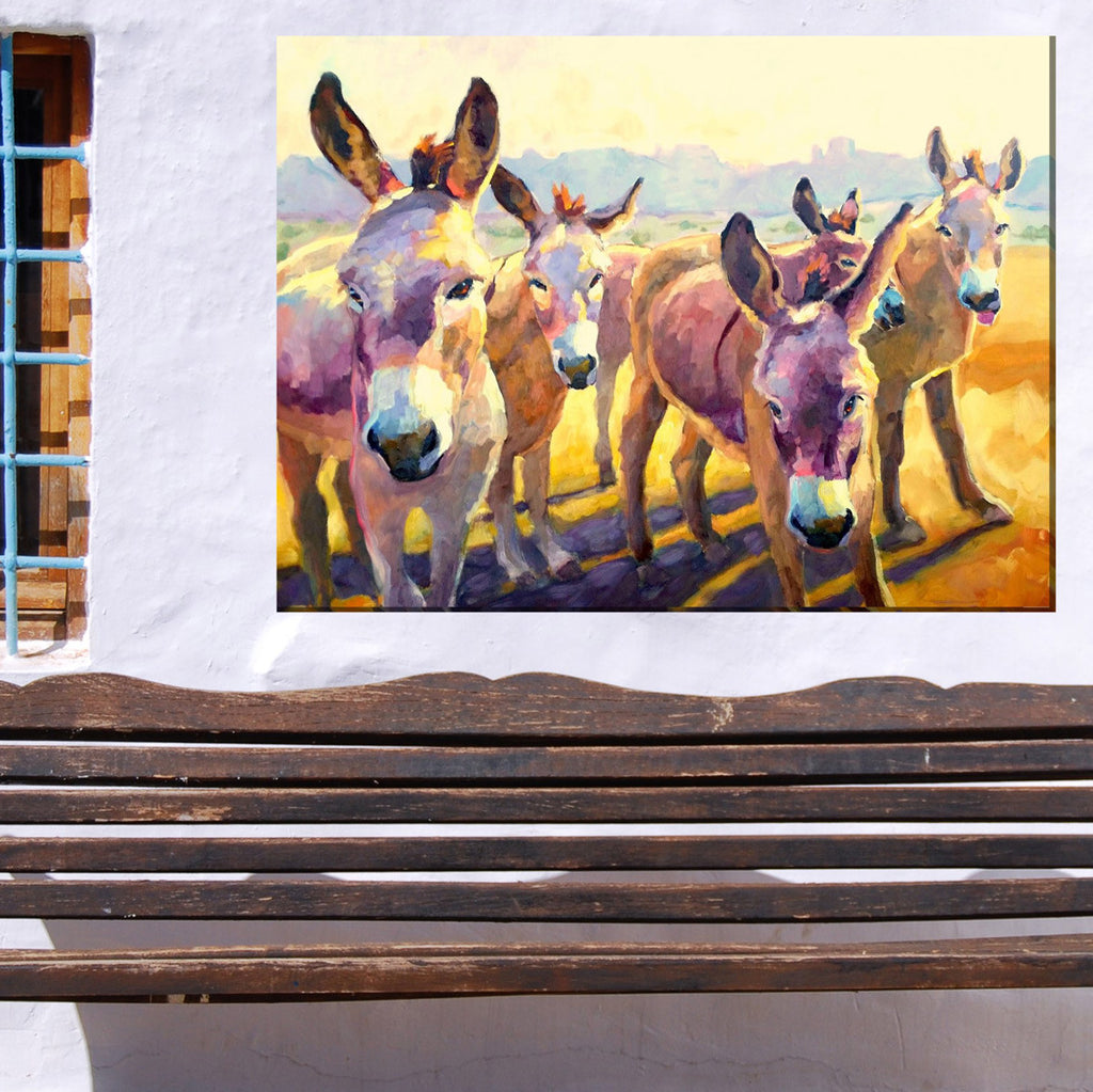 Donkey Pals Outdoor Canvas Wall Art