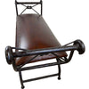 Double Vanity Bench with Tacks - Antique Brown