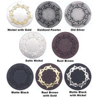 Engraved Barbed Wire Round Knobs - Set of 2