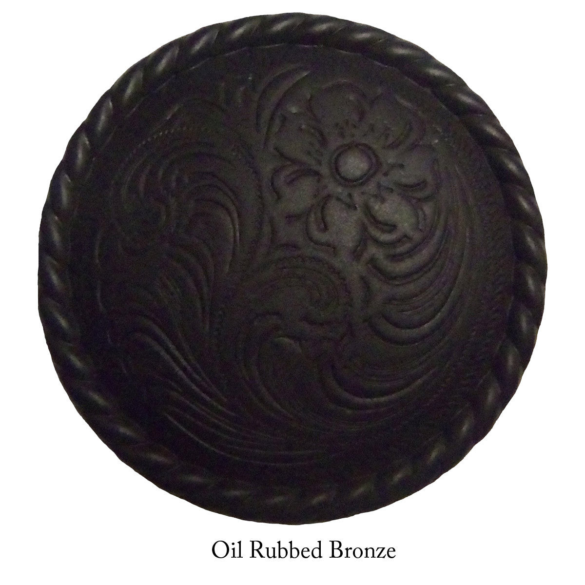 Engraved Flower Cabinet Knobs - Set of 2