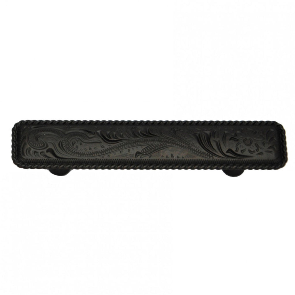 Engraved Flower Cabinet Pulls - Set of 2 - 4 Inch